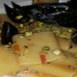 Paccheri con cozze e granella di pistacchi