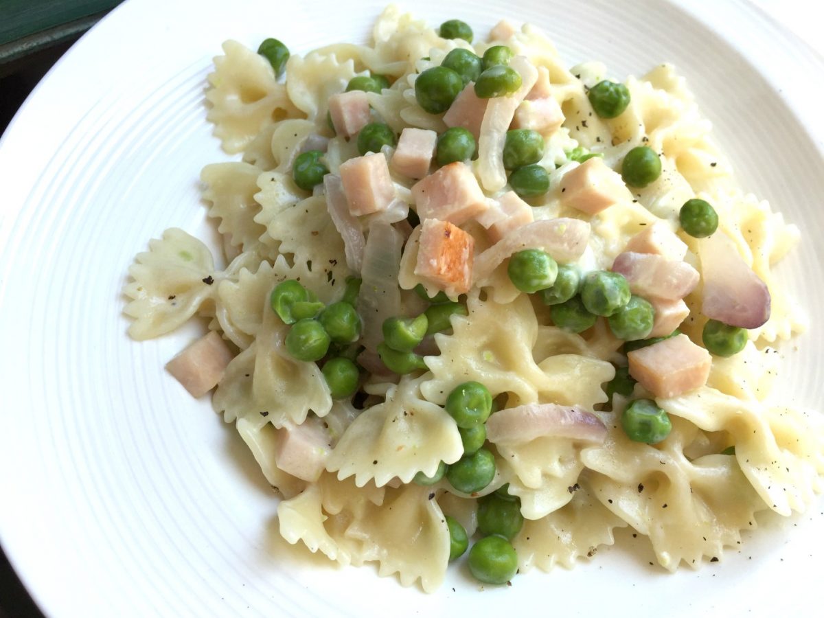 Pasta con piselli light