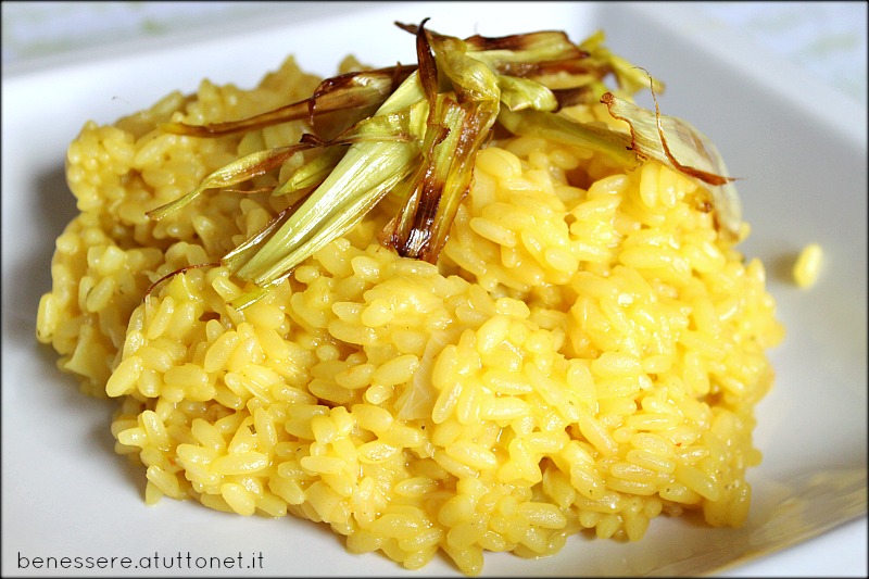 risotto al porro e zafferano