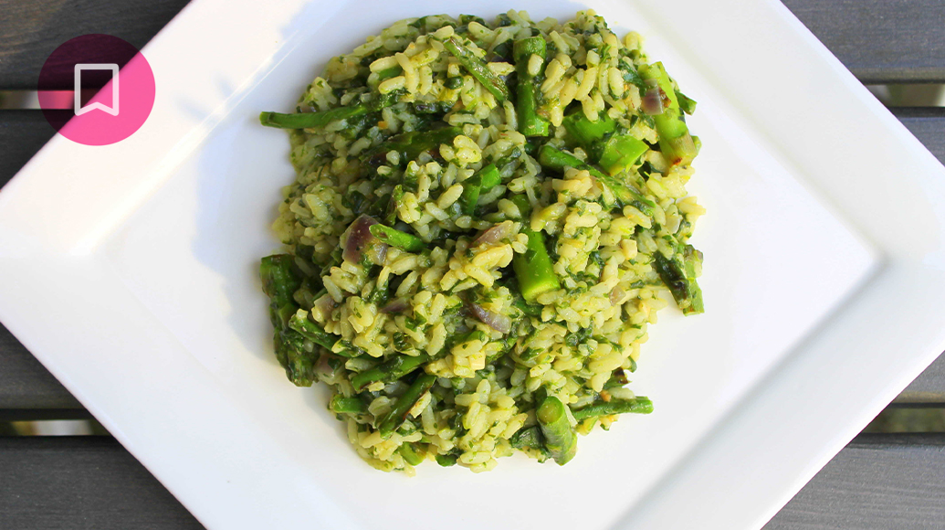 Risotto alla genovese con verdure e acciughe