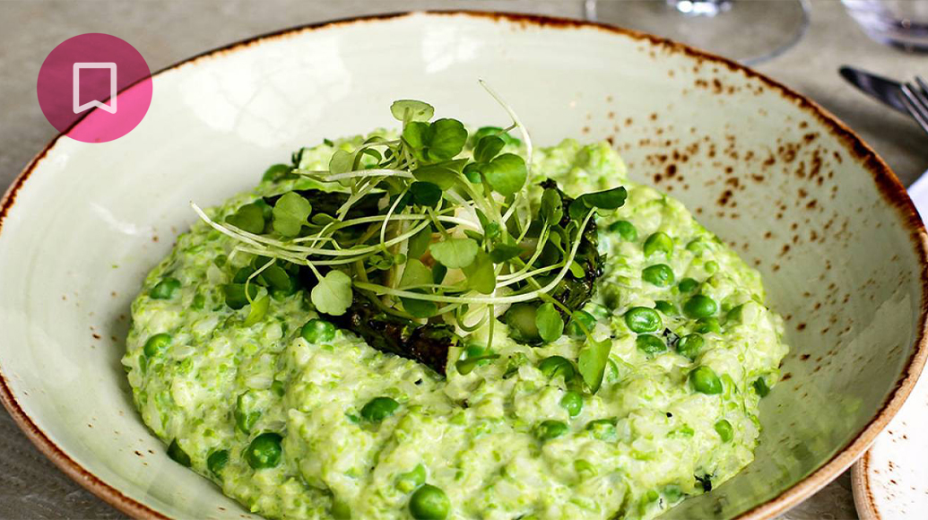 Risotto con olio e menta