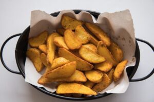 potato wedges, food, dish